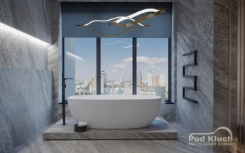 Интерьер ванной комнаты - Квартира в центре Sky Line 250 кв.м